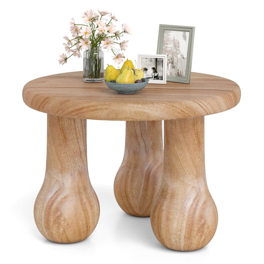 24" Small Solid Mahogany Wood Coffee Table with Thickened Top and Column Legs End & Side Tables 24" at Gallery Canada