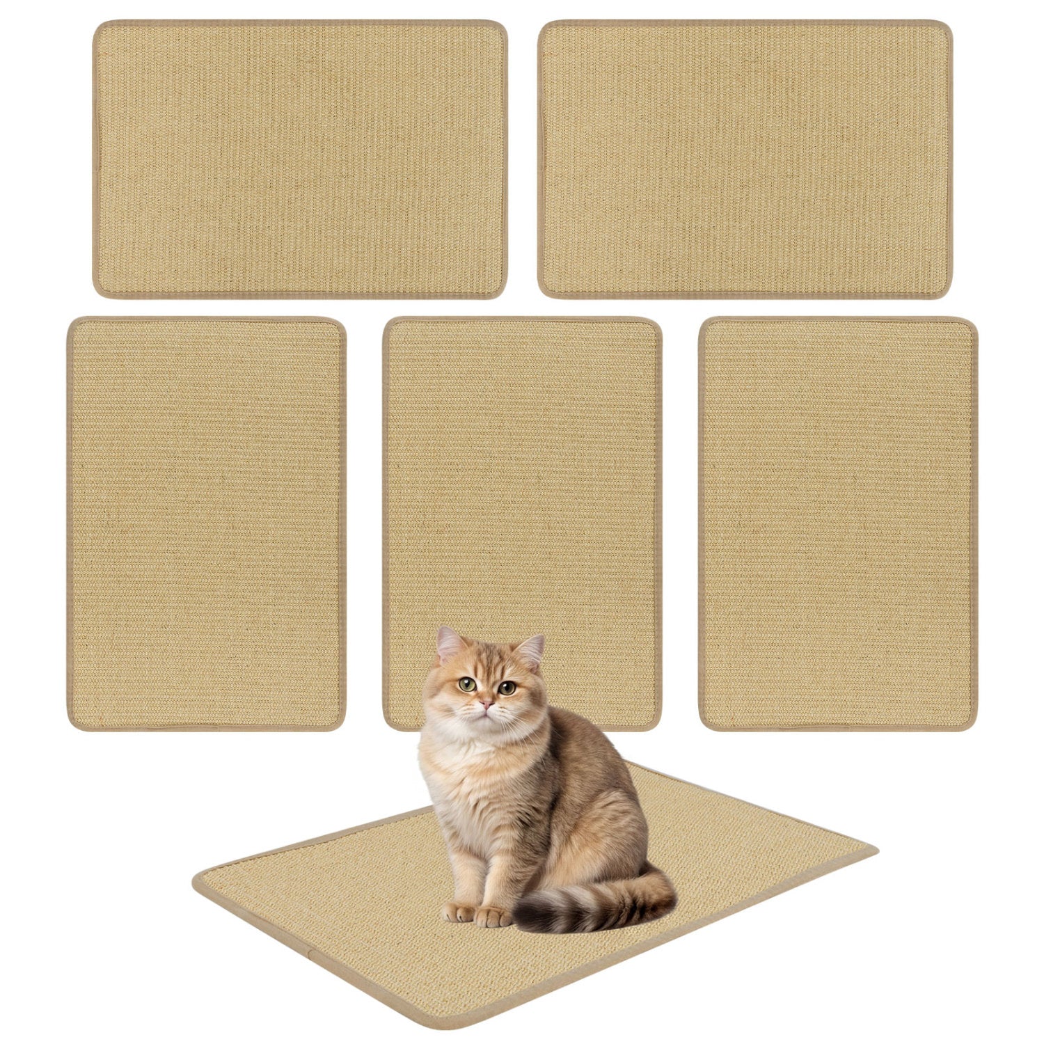 24 x 16 Inch Cat Scratcher Mat Set, 6-Piece Cat Trees Condos & Scratchers at Gallery Canada