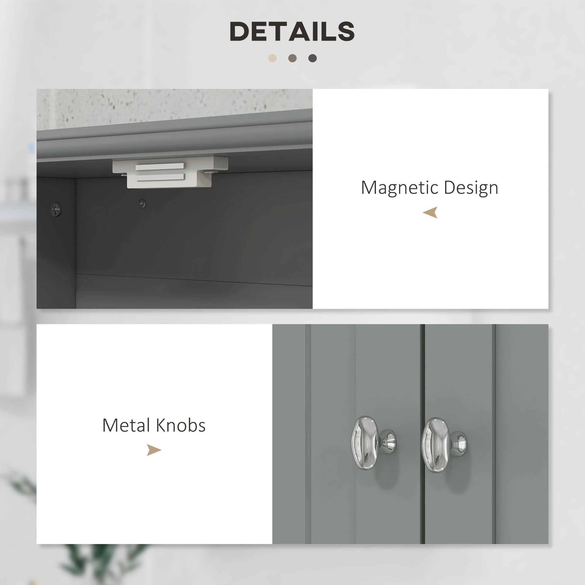 Bathroom Wall Cabinet, Medicine Cabinet, Over Toilet Storage, Grey Wall Mounted Cabinets at Gallery Canada