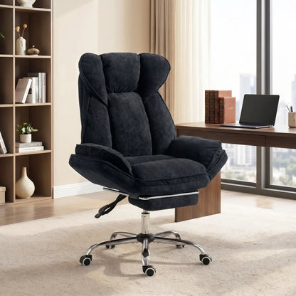 Big & Tall Office Chair, High Back, Snowflake Velvet, Black Office Chairs at Gallery Canada