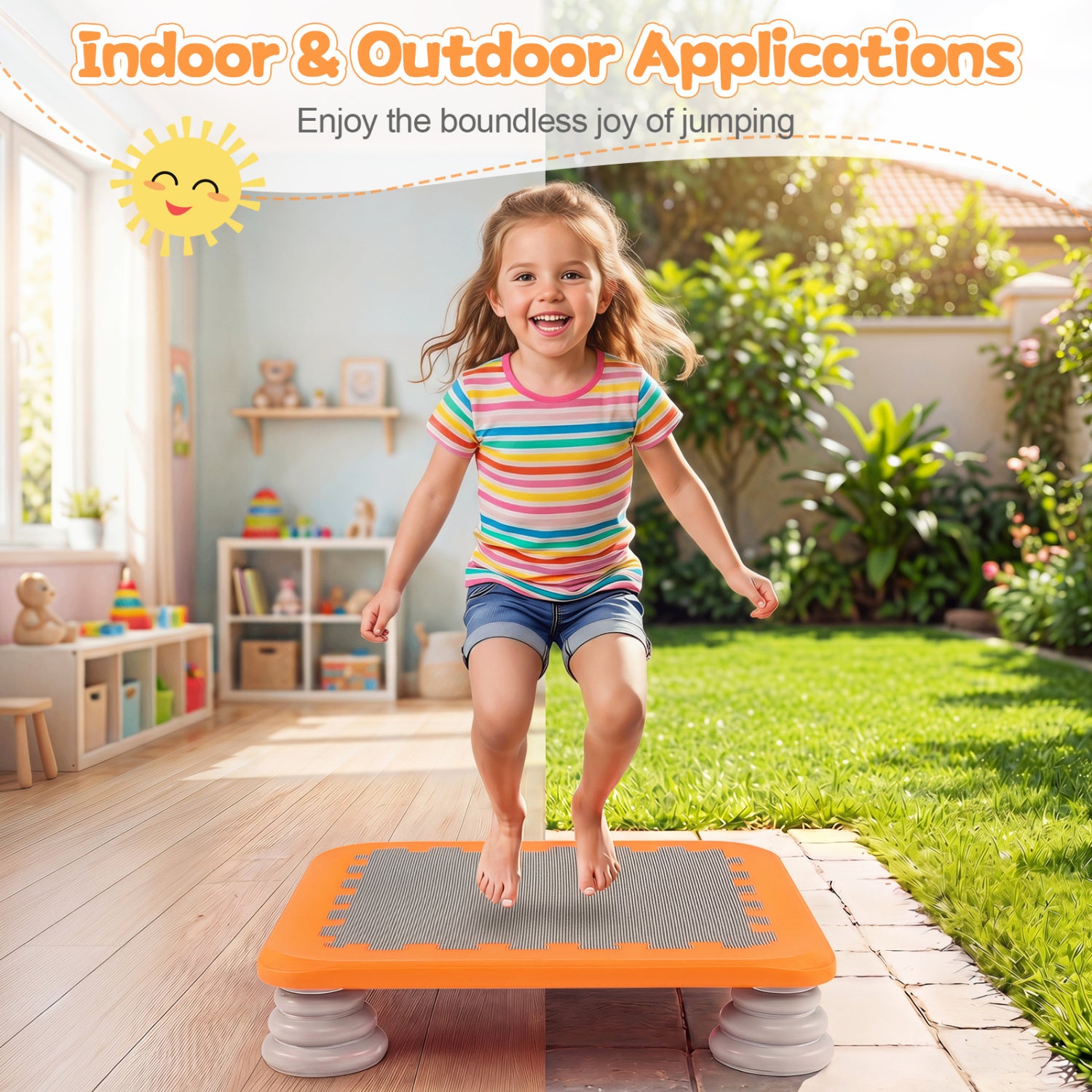 25.5 Inch Kids Mini Trampoline, Orange Trampolines at Gallery Canada