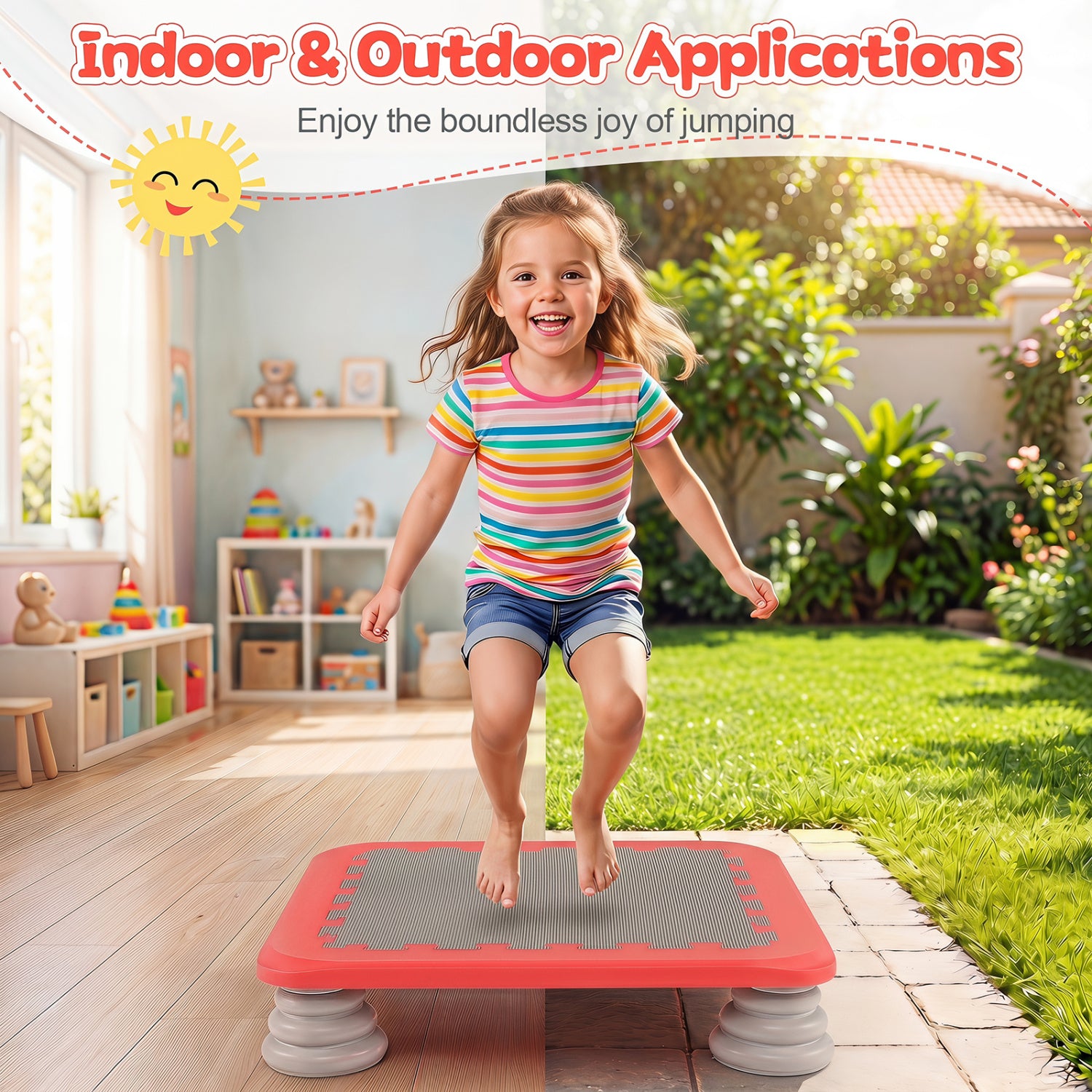 25.5 Inch Kids Mini Trampoline With 4 Non-Slip Foot Pads, Red Trampolines at Gallery Canada