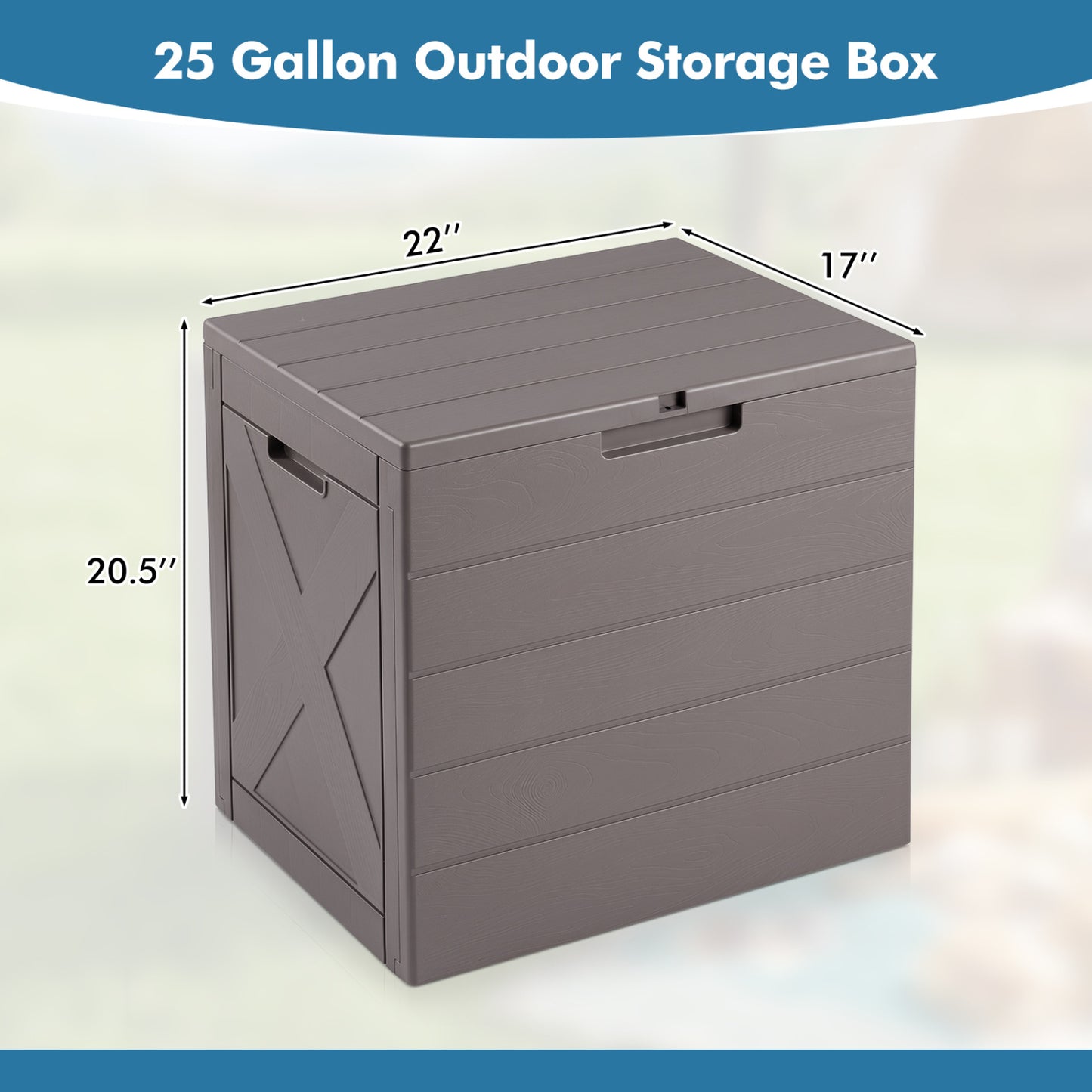25 Gallon Storage Bin With Lid, Gray