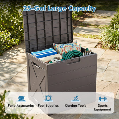 25 Gallon Storage Bin With Lid, Gray