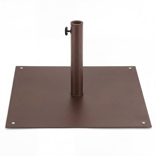 25 Inch Square Patio Umbrella Base 42 LBS Weighted, Brown Outdoor Umbrella Bases Brown at Gallery Canada