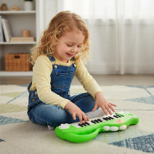25-Key Kids Piano Keyboard, Dinosaur Shape, Digital Piano, Green Pianos & Keyboards Green at Gallery Canada