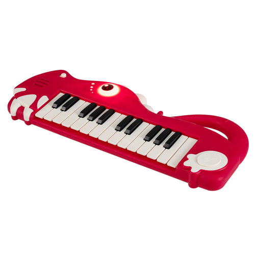25-Key Dinosaur Piano Keyboard, With Music And Light, Red