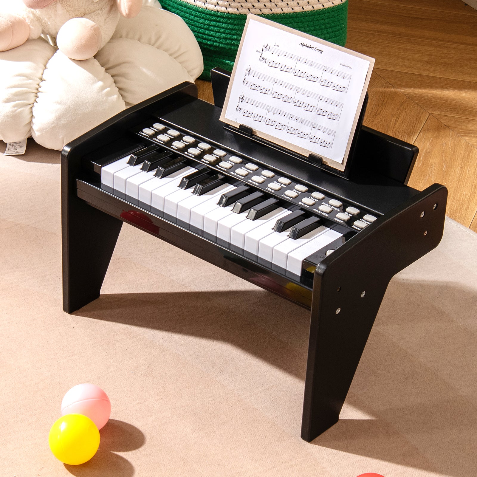 25 Keys Kids Piano Keyboard, Adjustable Speed Volume, Black Pianos & Keyboards at Gallery Canada