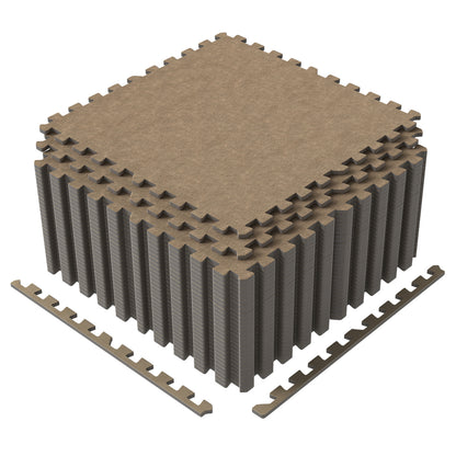 25 Pack 100 Sq.Ft. Interlocking Foam Floor Tiles, Beige Decorative Fencing & Flooring Beige at Gallery Canada