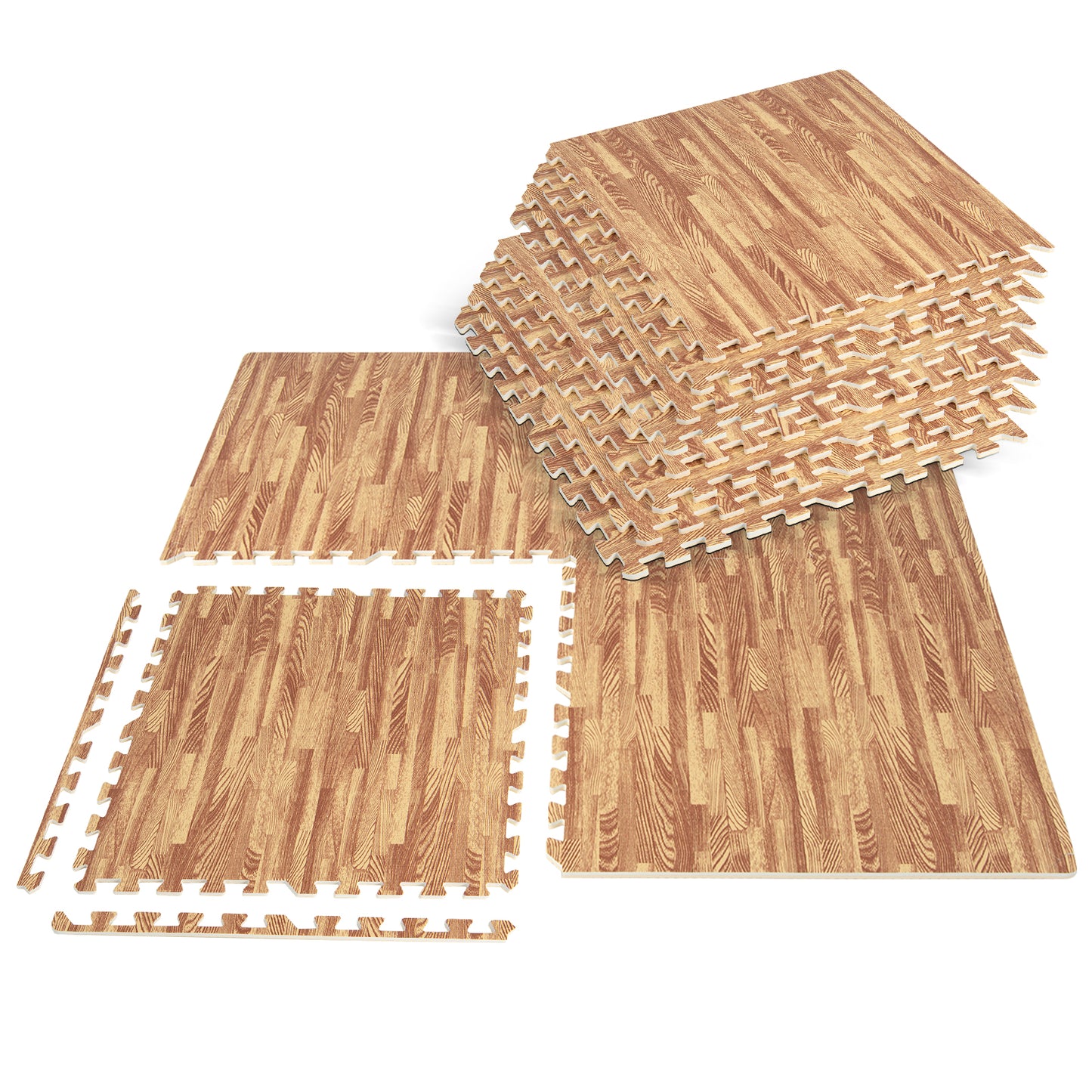 25 Tiles Wood Grain Foam Floor Mats, Natural Decorative Fencing & Flooring at Gallery Canada