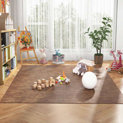 25 Tiles Wood Grain Foam Floor Mats, Brown Decorative Fencing & Flooring at Gallery Canada