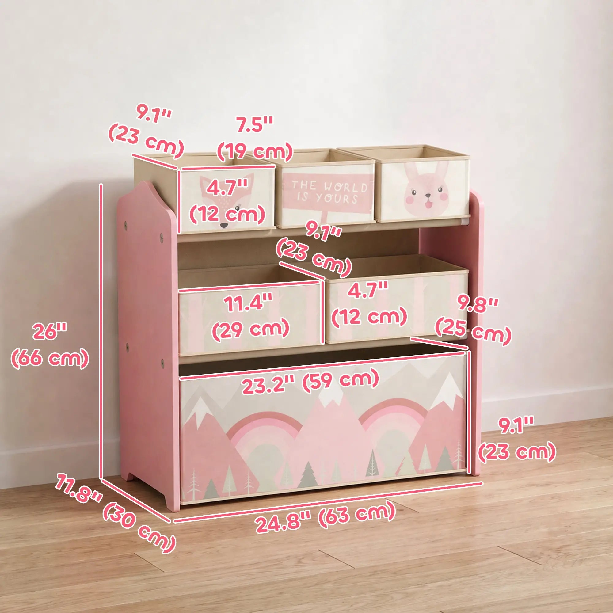 Toy Organizer with 6 Storage Bins, 25