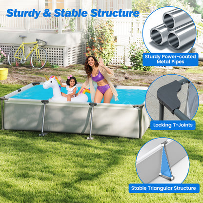 Metal Frame Outdoor Family Swimming Pool, 10 ft, Gray Swimming Pools at Gallery Canada