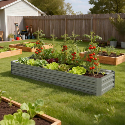 8'x2'x1' Galvanized Raised Bed, Large Elevated Planter Box, Galvanized Galvanized Planter Boxes at Gallery Canada