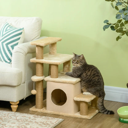 Cat Stairs with Scratching Posts, 23.6" x 15.7" x 26", Beige Dog Stairs at Gallery Canada