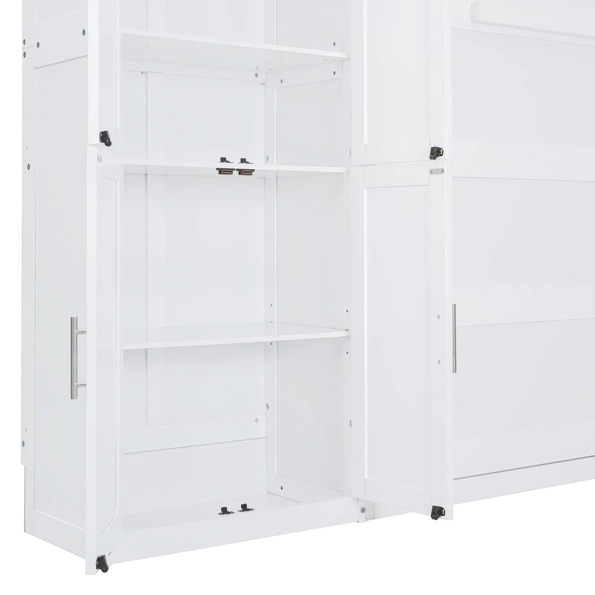 Murphy Bed with Cabinets, Space-Saving Design, 117.5" L x 16" W x 88" H, White Bed Frames at Gallery Canada