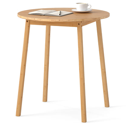 27.5 Inch Round Bamboo Dining Table for 2-4 Person, Natural Dining Tables at Gallery Canada