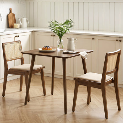 27.5" Square Wooden Dining Table for 2-4, Walnut Dining Tables at Gallery Canada