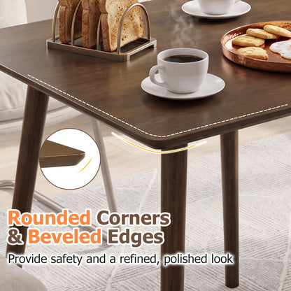 27.5" Square Wooden Dining Table for 2-4, Walnut Dining Tables at Gallery Canada