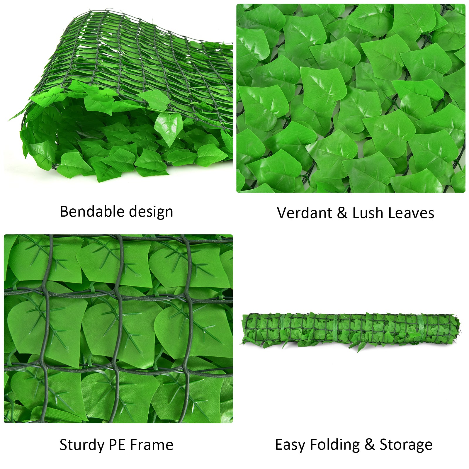 118 x 39 Inch Artificial Ivy Privacy Fence, Light Green Decorative Fencing & Flooring at Gallery Canada
