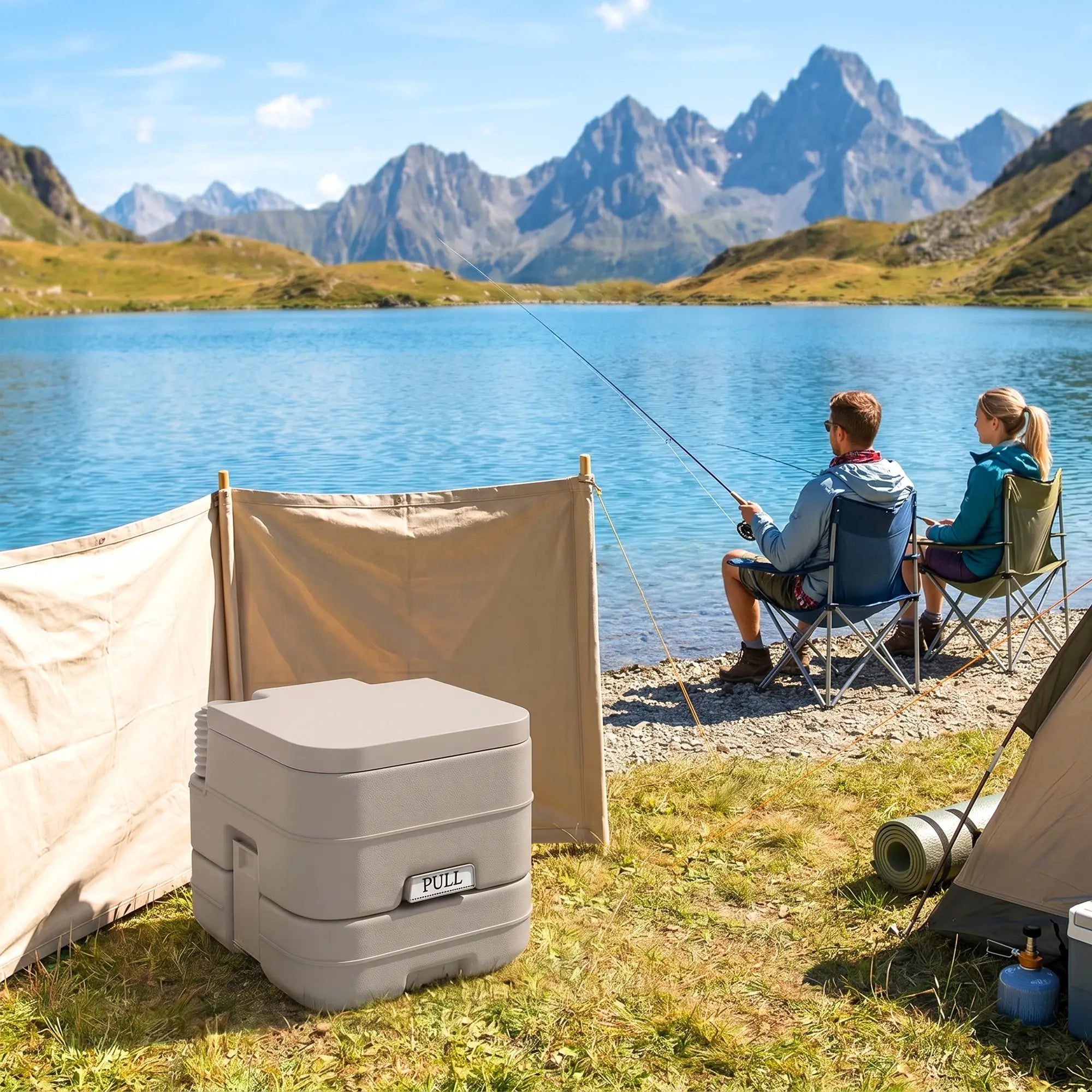 Portable Travel Toilet, Flushable Tank, Camping, Boating, 2.6 Gallon (10L) Camping Toilets at Gallery Canada