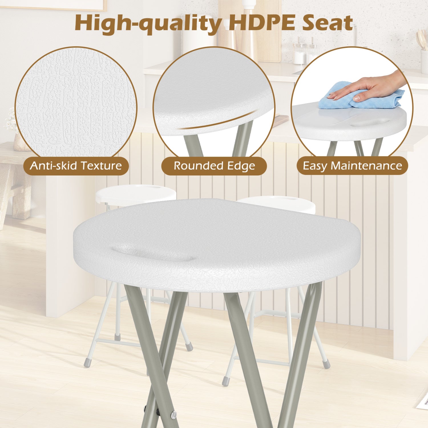 28 Inch Portable Folding Stools, Patio Dining Chairs, Set of 2 Patio Dining Chairs at Gallery Canada
