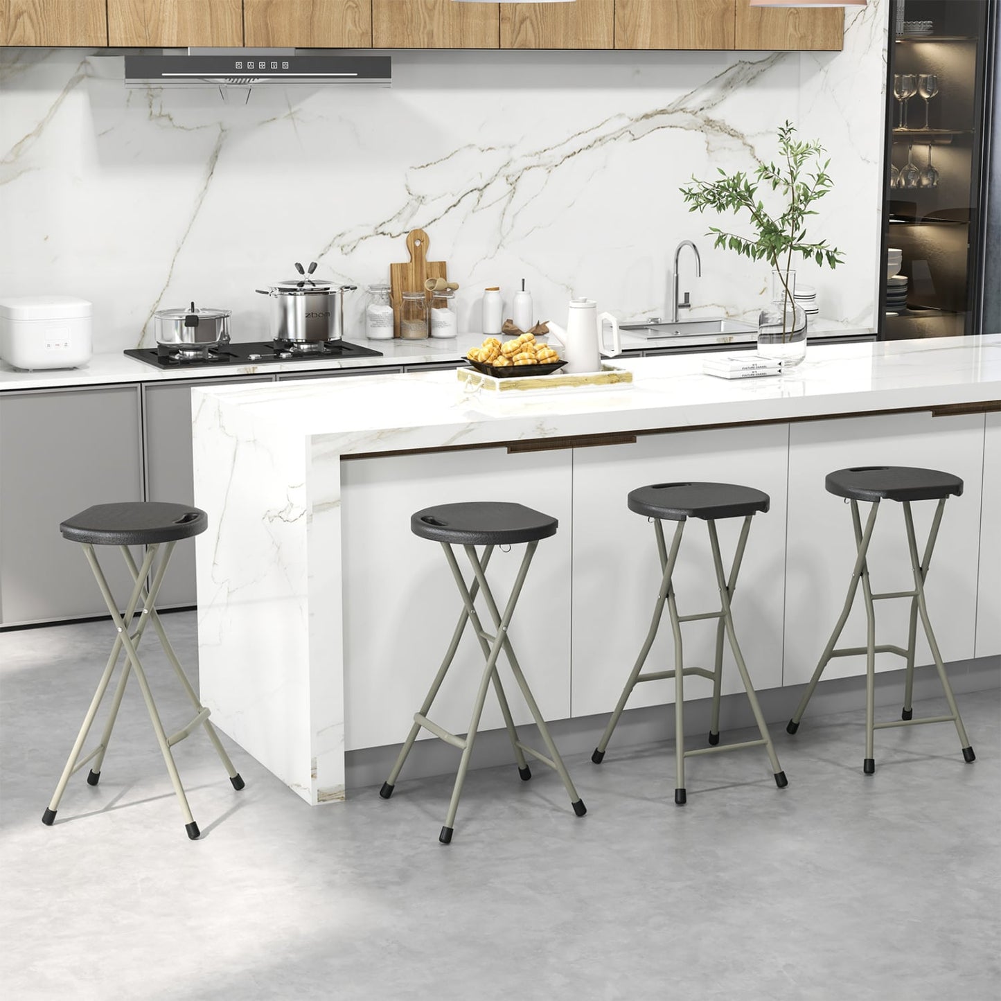 Tabouret pliant de 28 pouces, capacité de 330 livres, cadre robuste