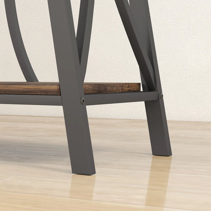 71" Console Table, Industrial 2-Tier Narrow Entryway Table, Rustic Brown, Brown Console Tables at Gallery Canada