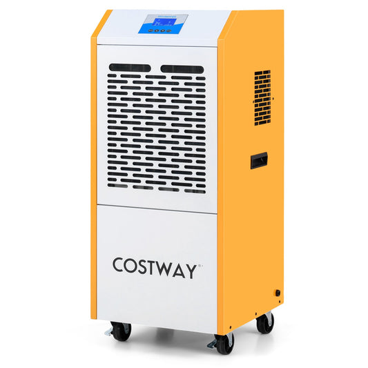 290 Pints Commercial Dehumidifier with Pump and Drain Hose for Basement Warehouse, Yellow Dehumidifiers Yellow at Gallery Canada