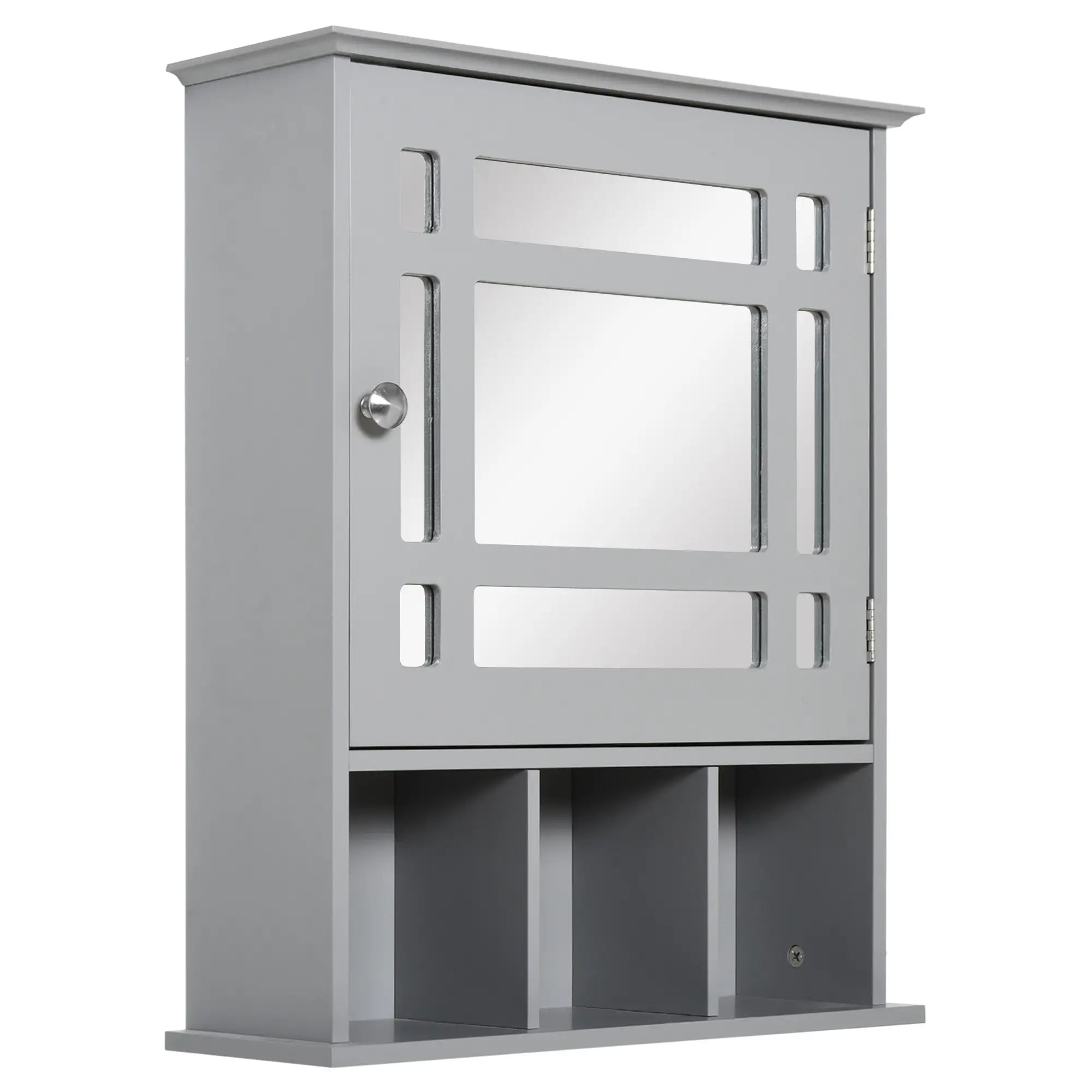 Wall Mount Bathroom Cabinet with Mirror Door, 3 Shelf Organizer, Grey Mirror Medicine Cabinets at Gallery Canada