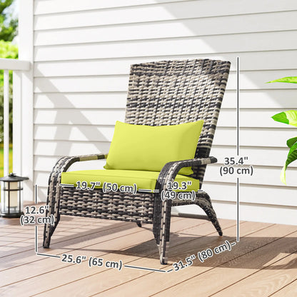 Wicker Adirondack Chair With Cushions, PE Rattan Fire Pit Chair, Green Patio Chairs at Gallery Canada