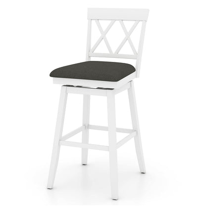 29 Inch Counter Height Barstools with Backrest and Upholstered Seat Cushion for Kitchen Dining Room, White Bar Stools at Gallery Canada