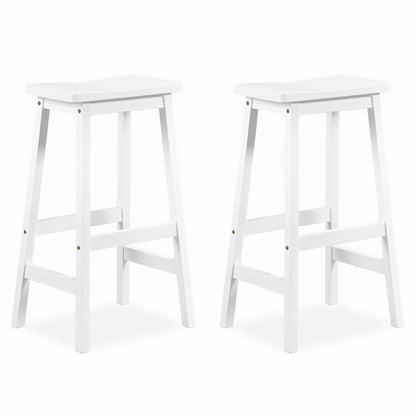 Set Of 2 Saddle-Seat Counter Stools, 29", Beige Bar Stools Beige at Gallery Canada