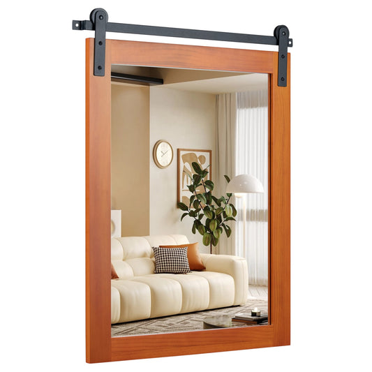 29" x 23" Rectangle Farmhouse Wall Mirror, Brown Wall Mirrors Brown at Gallery Canada