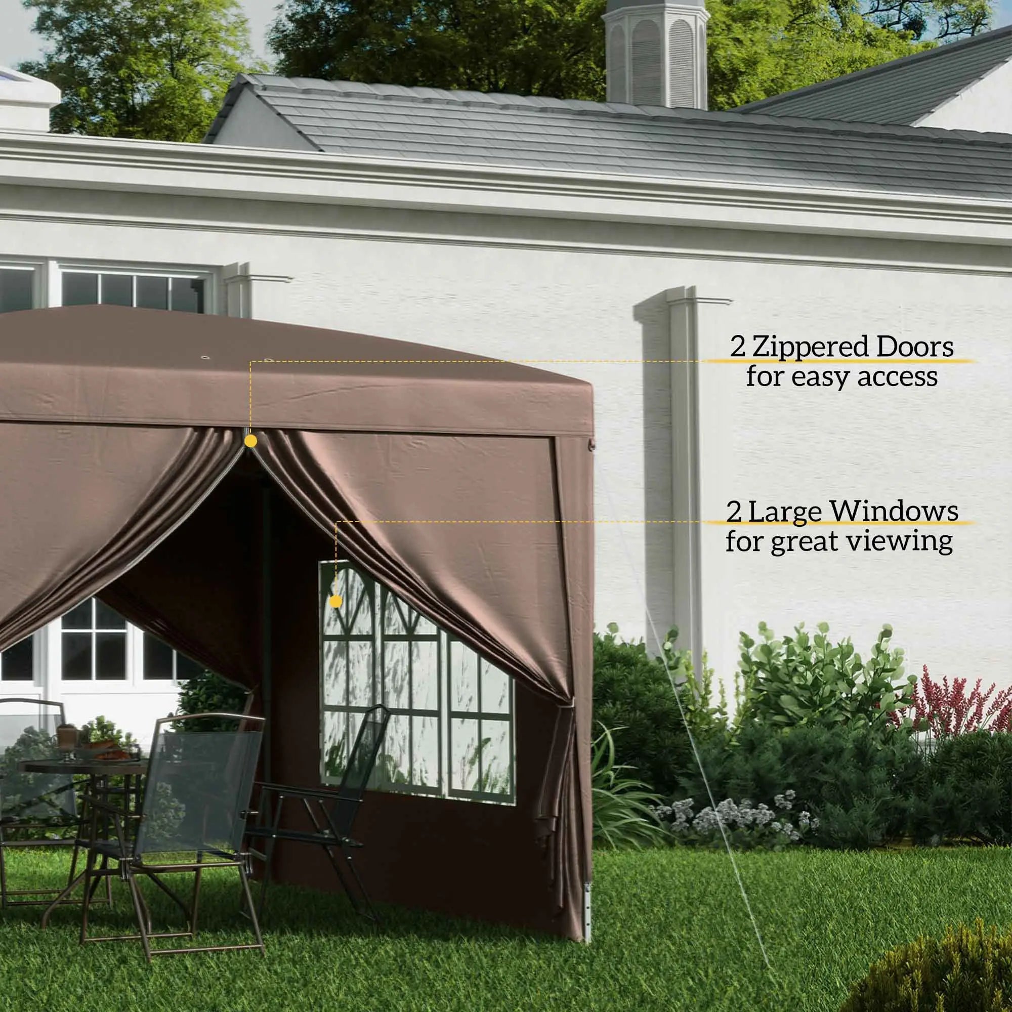 10'x10' Coffee Outdoor Pop Up Party Tent Wedding Gazebo Pop Up Canopies at Gallery Canada