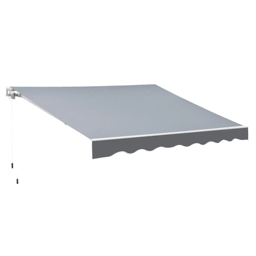 8' x 7' Retractable Awning, UV Water-Resistant Fabric, Aluminum Frame, Grey