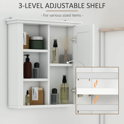 Wall Mounted Medicine Cabinet, 3 Open Shelves, Storage Cupboard, White Wall Mounted Cabinets at Gallery Canada