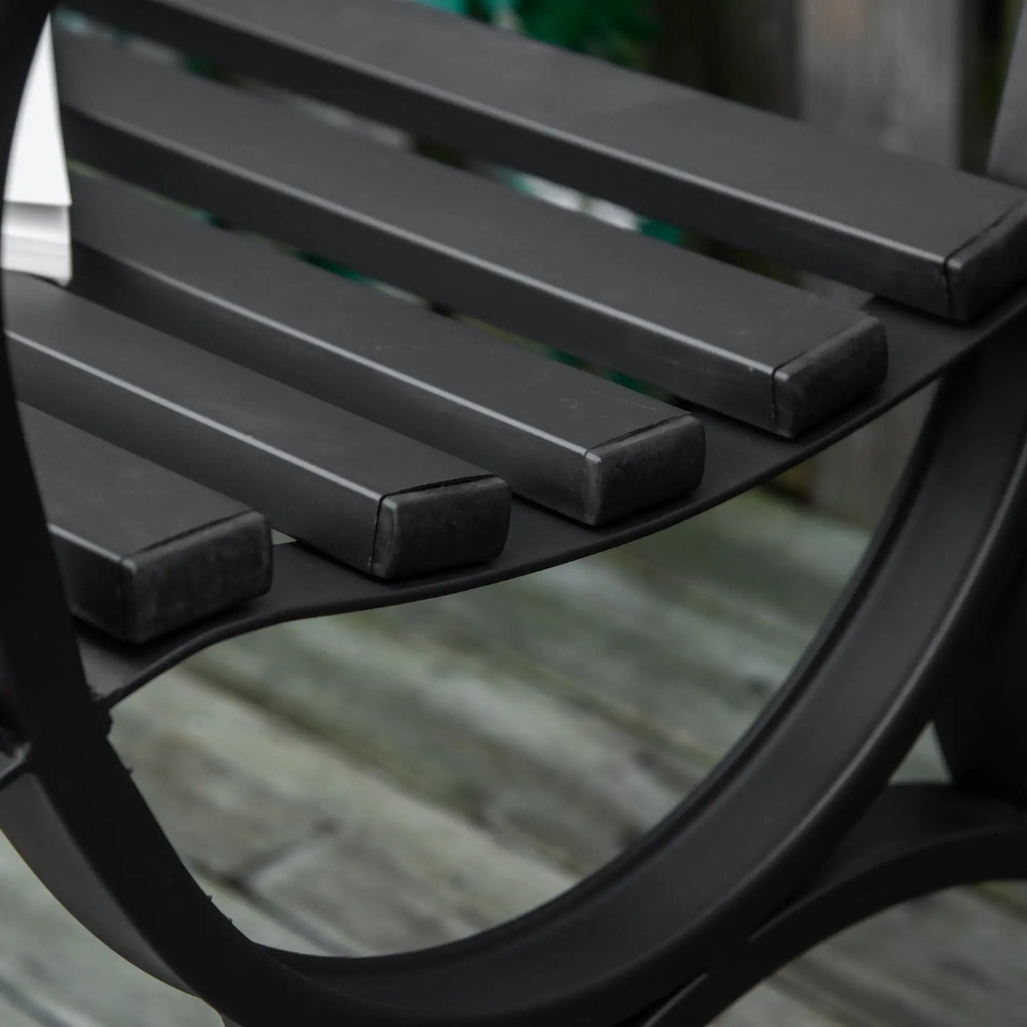 50" 2-Seater Outdoor Garden Bench, Antique Loveseat with Armrest, Steel/Black, Black Outdoor Benches at Gallery Canada