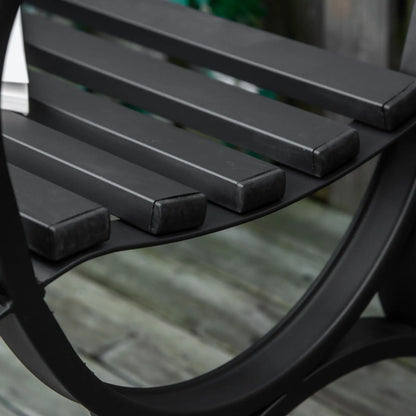 50" 2-Seater Outdoor Garden Bench, Antique Loveseat with Armrest, Steel/Black, Black Outdoor Benches at Gallery Canada