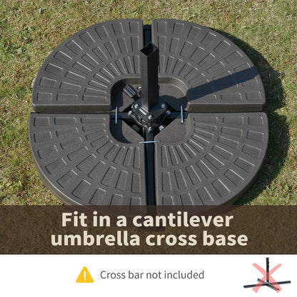 4-Piece Cantilever Offset Patio Umbrella Stand, Water & Sand Filled Base Umbrella Bases at Gallery Canada