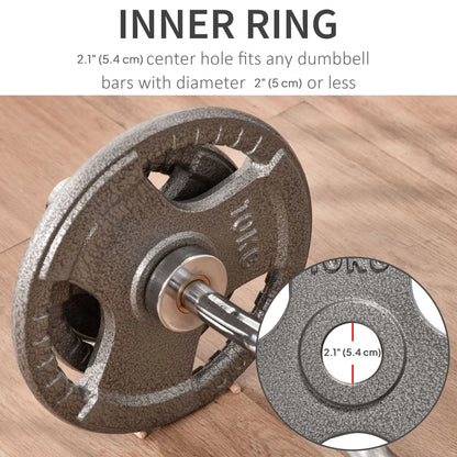 6 PCS Weight Plates, Grip Plate Set, Strength Training, 77 Lbs Dumbbells & Barbells at Gallery Canada
