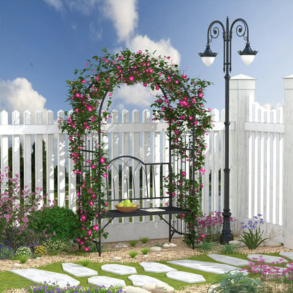 43" Garden Arbor Bench, Trellis for Climbing Plants, Black Outdoor Benches at Gallery Canada