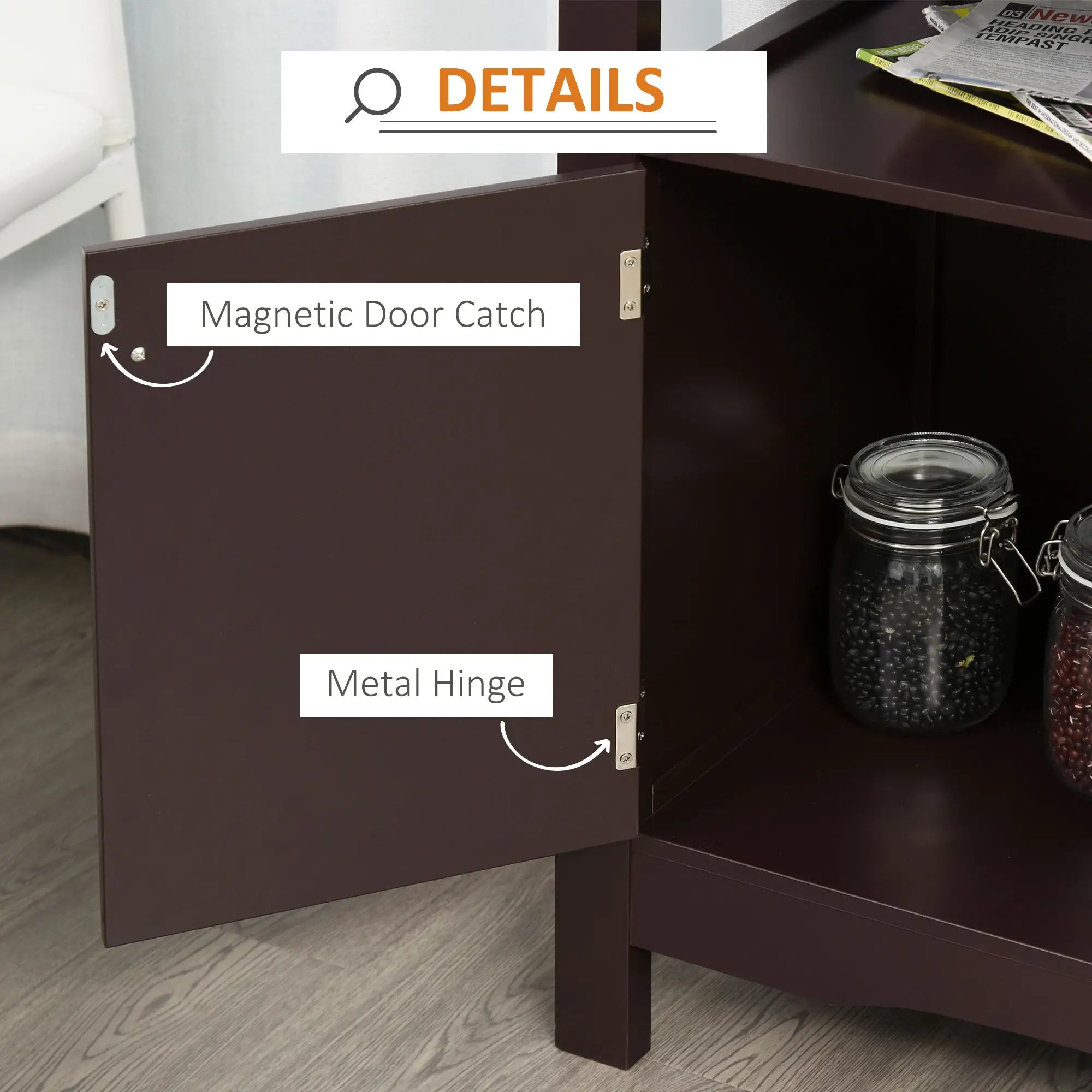Modern Kitchen Buffet Cabinet, Drawer, 12-Bottle Wine Rack, Espresso Bar Cabinets at Gallery Canada