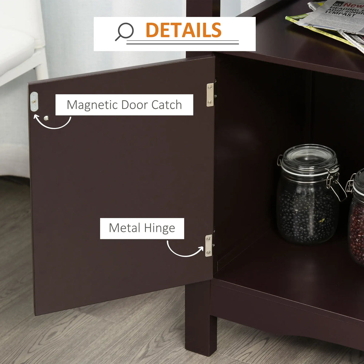 Modern Kitchen Buffet Cabinet, Drawer, 12-Bottle Wine Rack, Espresso Bar Cabinets at Gallery Canada