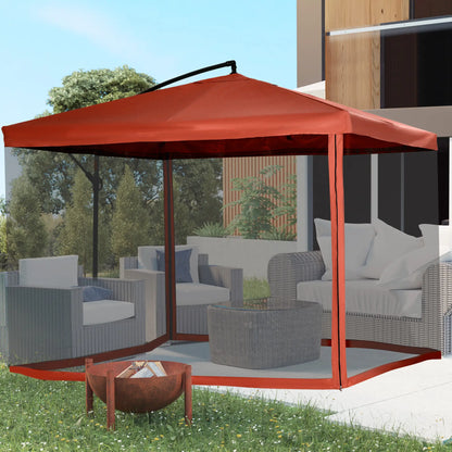 Offset Patio Umbrella, Adjustable Cantilever Canopy, Wine Red Cantilever Umbrellas at Gallery Canada