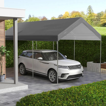 10 x 20ft Carport Canopy, UV Resistant, Dark Grey Gazebo Canopy Replacement at Gallery Canada