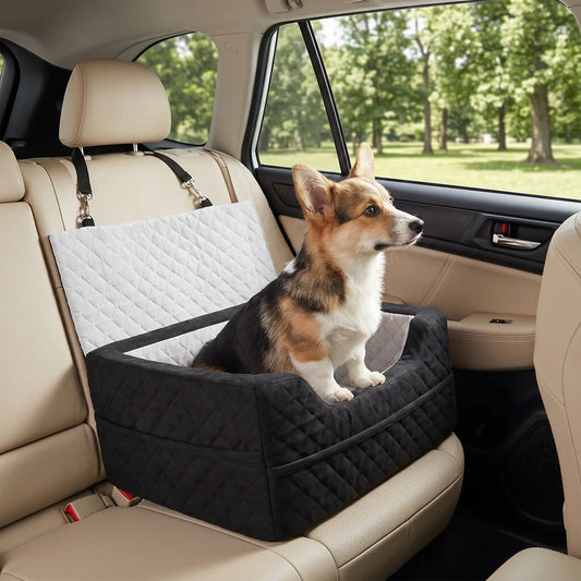 Dog Car Seat, Washable, For Small Dogs Under 10kg, Grey Dog Bike Trailers & Strollers Grey, Black at Gallery Canada
