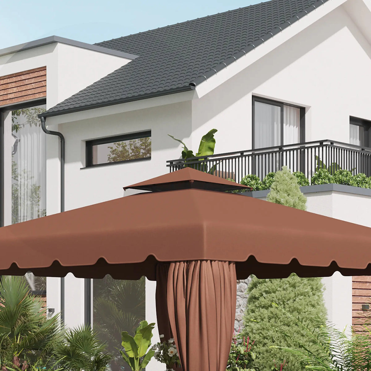 10' X 10' Gazebo Canopy Replacement, Double Vented Roof, Coffee Gazebo Canopy Replacement at Gallery Canada