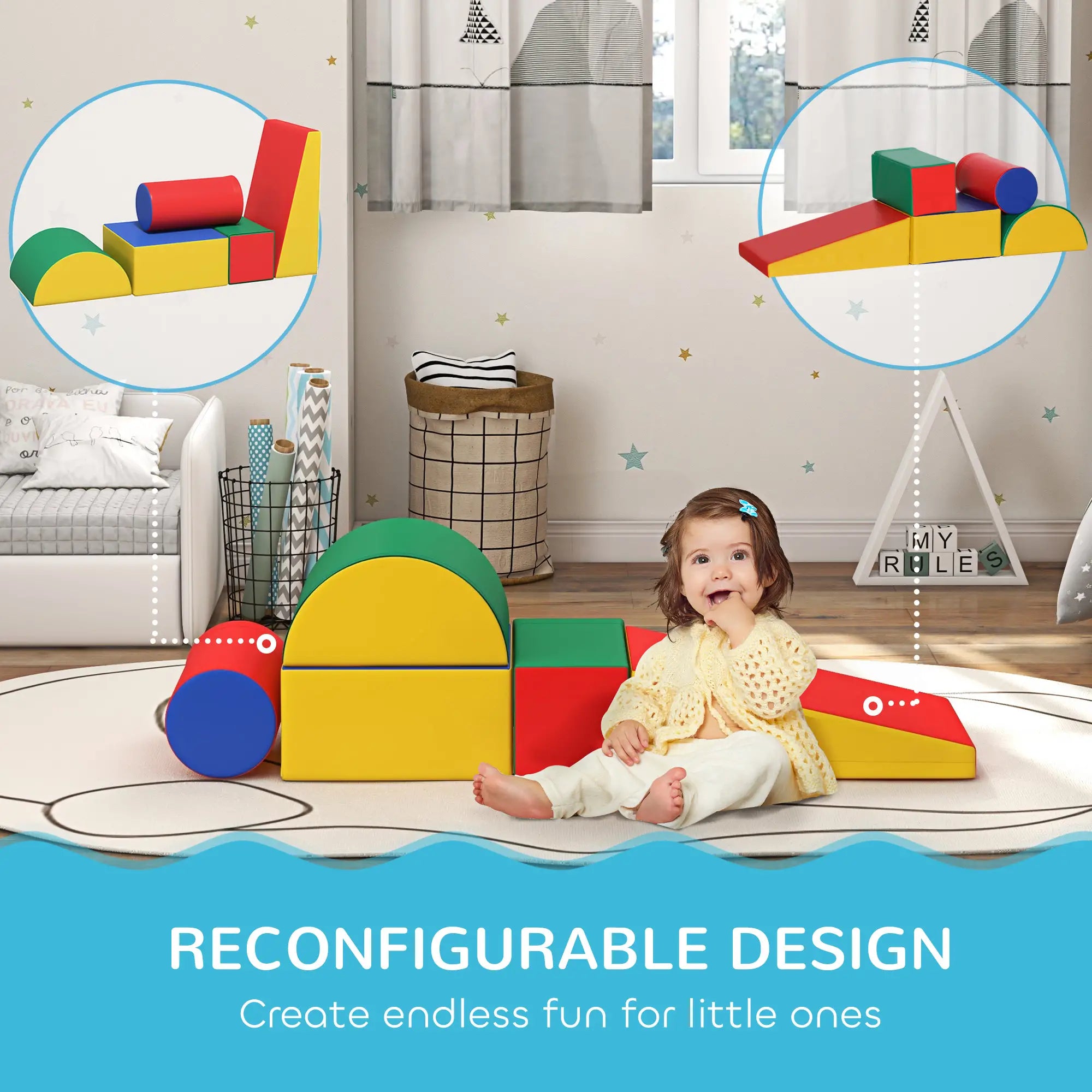 5 Piece Climb, Crawl Activity Playset, Soft Foam, Toddler Toy Baby Gym & Playmats at Gallery Canada