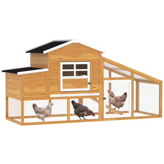 79" Wooden Chicken Coop, Outdoor Hen House, With Removable Tray, Brown Chicken Coops Black & Brown at Gallery Canada
